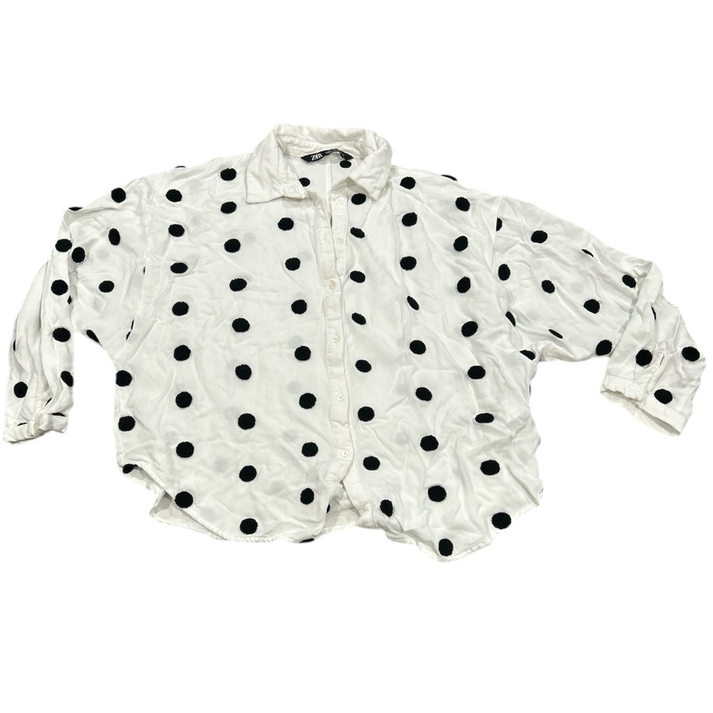 Zara White Shirt with Black Accents